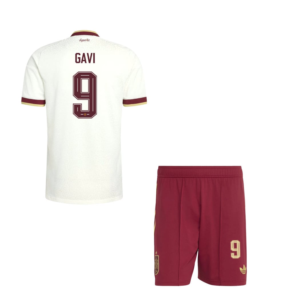 Gavi 9 Spain 2026 Away Men Jersey & Shorts Set – White And Red
