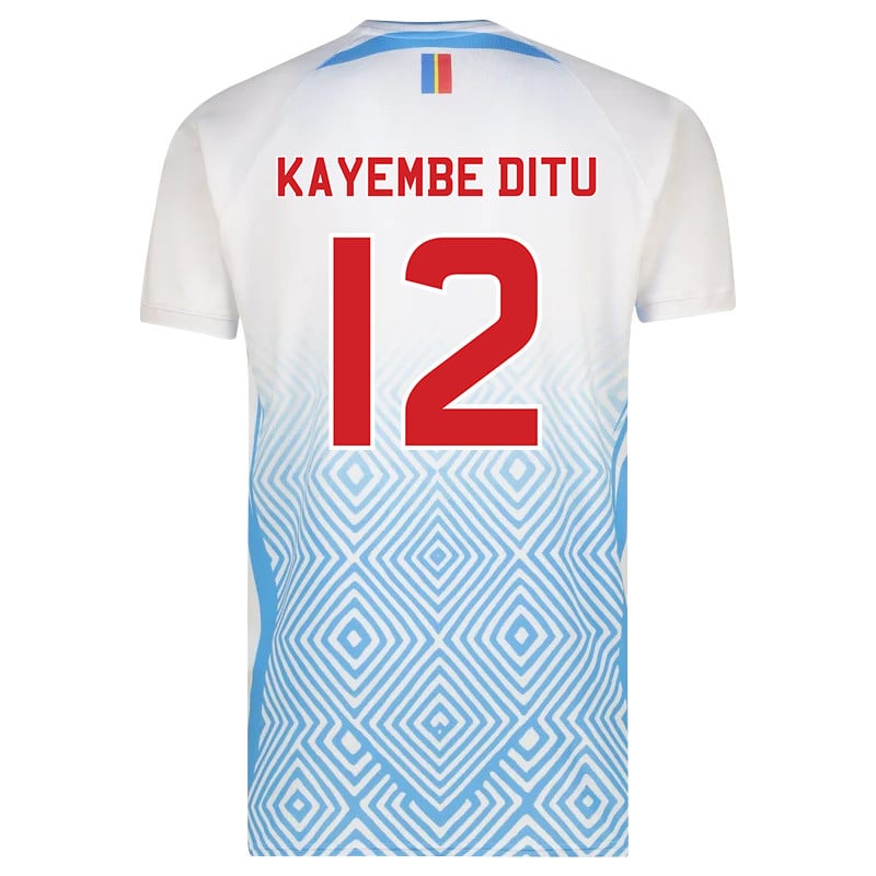 Joris Kayembe Ditu 12 DR Congo 2026 Away Jersey - White, Men