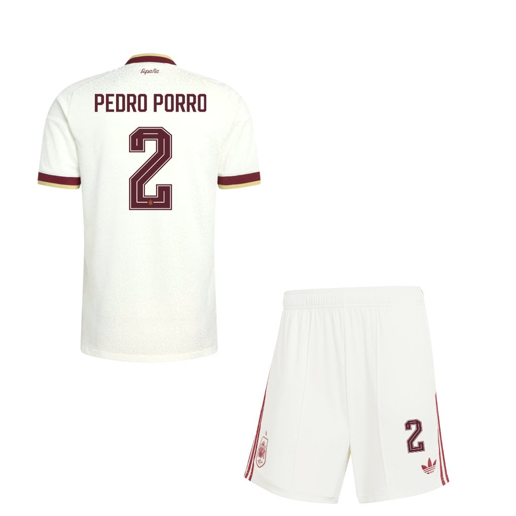 Pedro Porro 2 Spain 2026 Away Men Jersey & Shorts Set – White