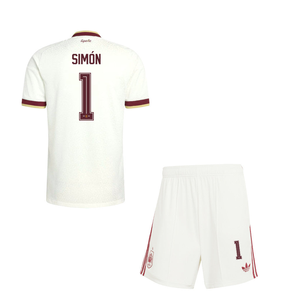 Unai Simón 1 Spain 2026 YOUTH Away Jersey & Shorts Set - White