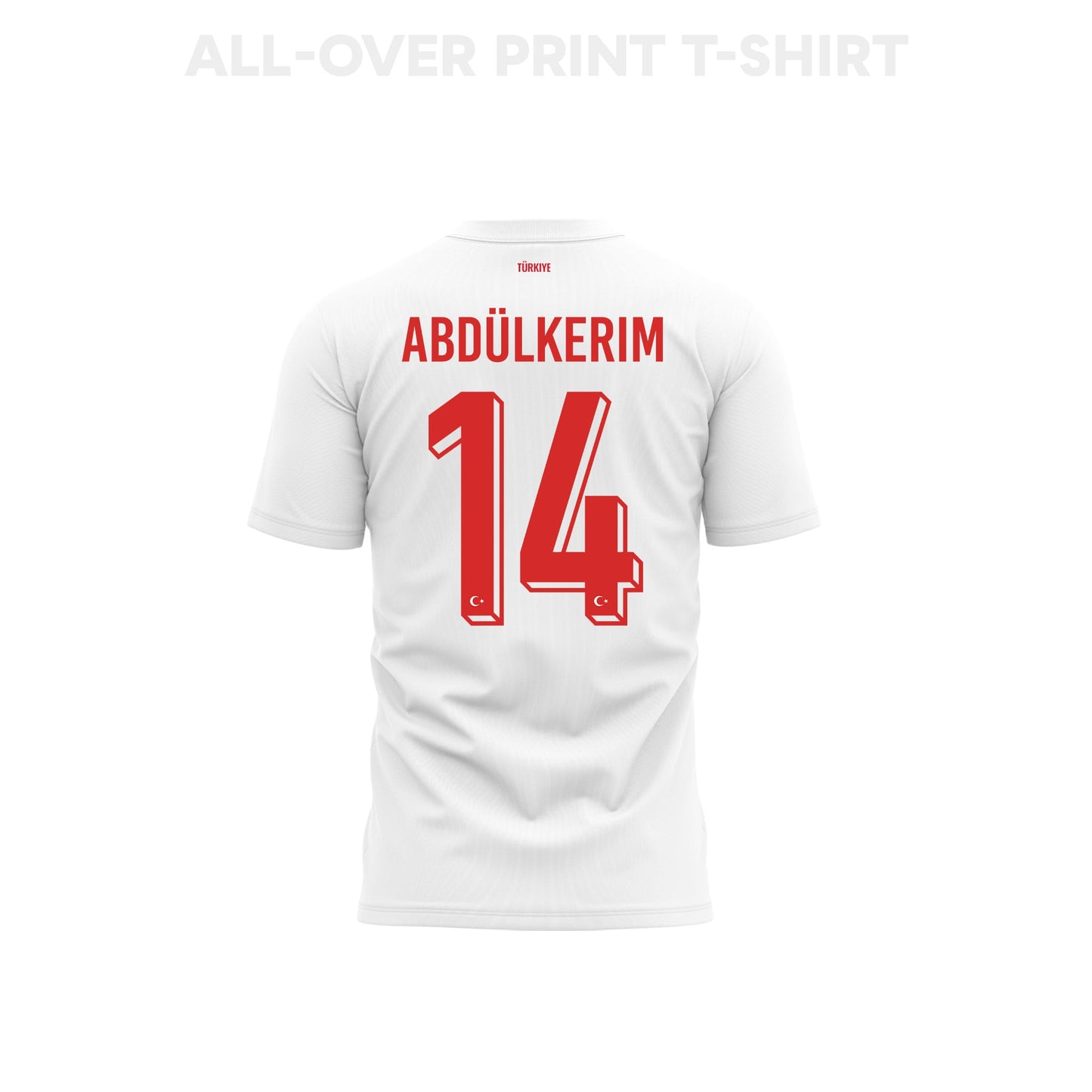 Abdulkerim Bardakci 14 Turkey 2026 Away 3D T-Shirt Fully Printed – Unisex, White