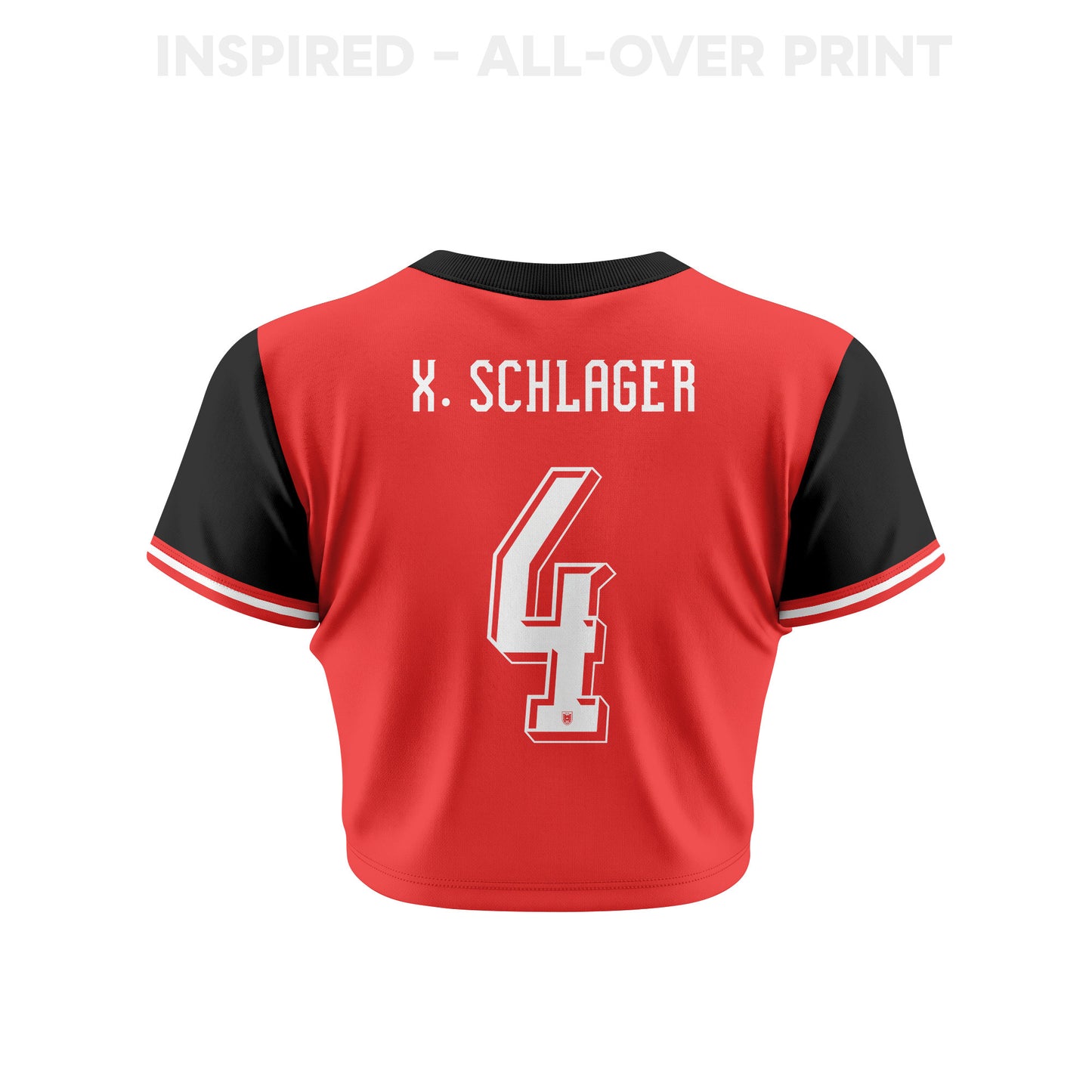 Xaver Schlager 4 Austria 2026 Women's Home All-Over Print Cropped Jersey - Red