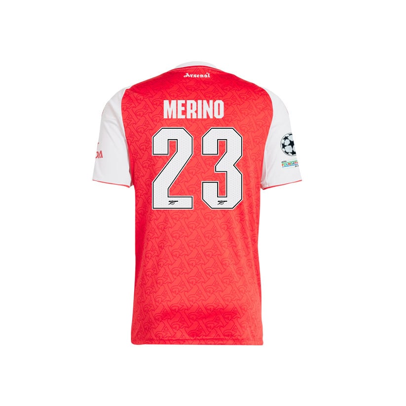 Mikel Merino 23 Arsenal 25/26 Home Jersey – Final Match Details Edition, Red/White