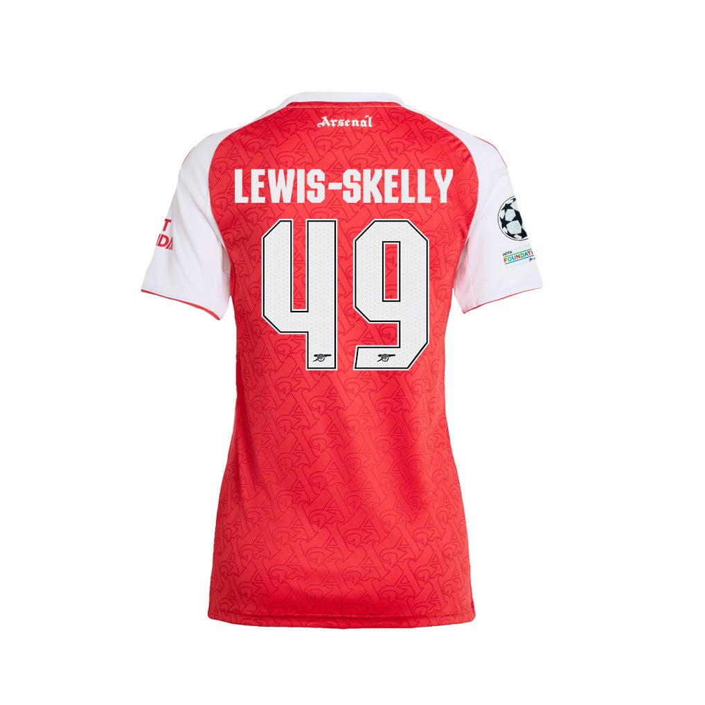 Myles Lewis-Skelly 49 Arsenal 25/26 Final Match Details Edition Home Jersey - Women, Red