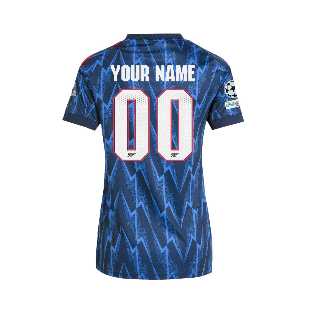 Arsenal 25/26 Final Match Details Edition Custom Name Away Jersey - Women, Navy