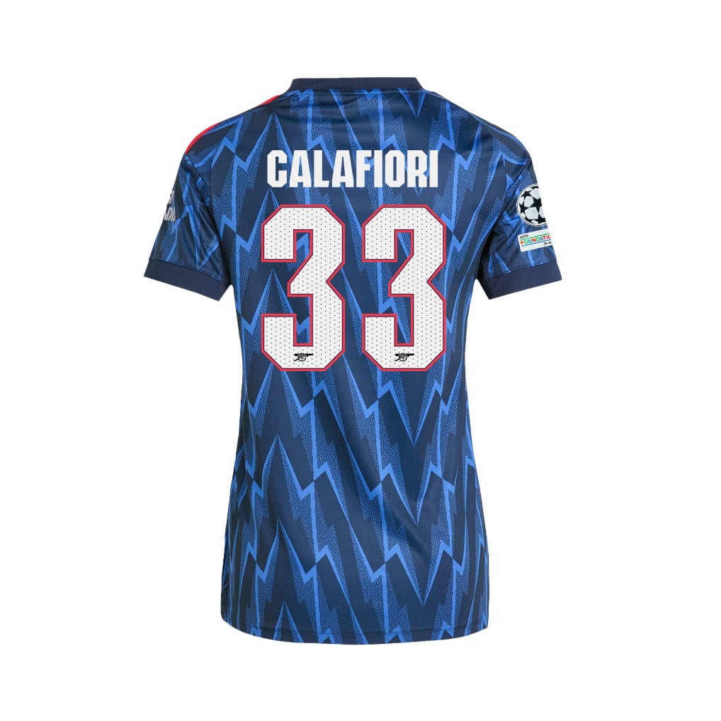 Riccardo Calafiori 33 Arsenal 25/26 Final Match Details Edition Away Jersey - Women, Navy