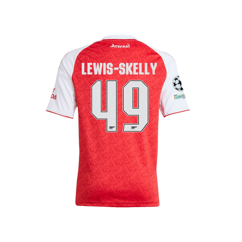 Myles Lewis-Skelly 49 Arsenal 2025/26 Final Match Detail Home Jersey – YOUTH, Red