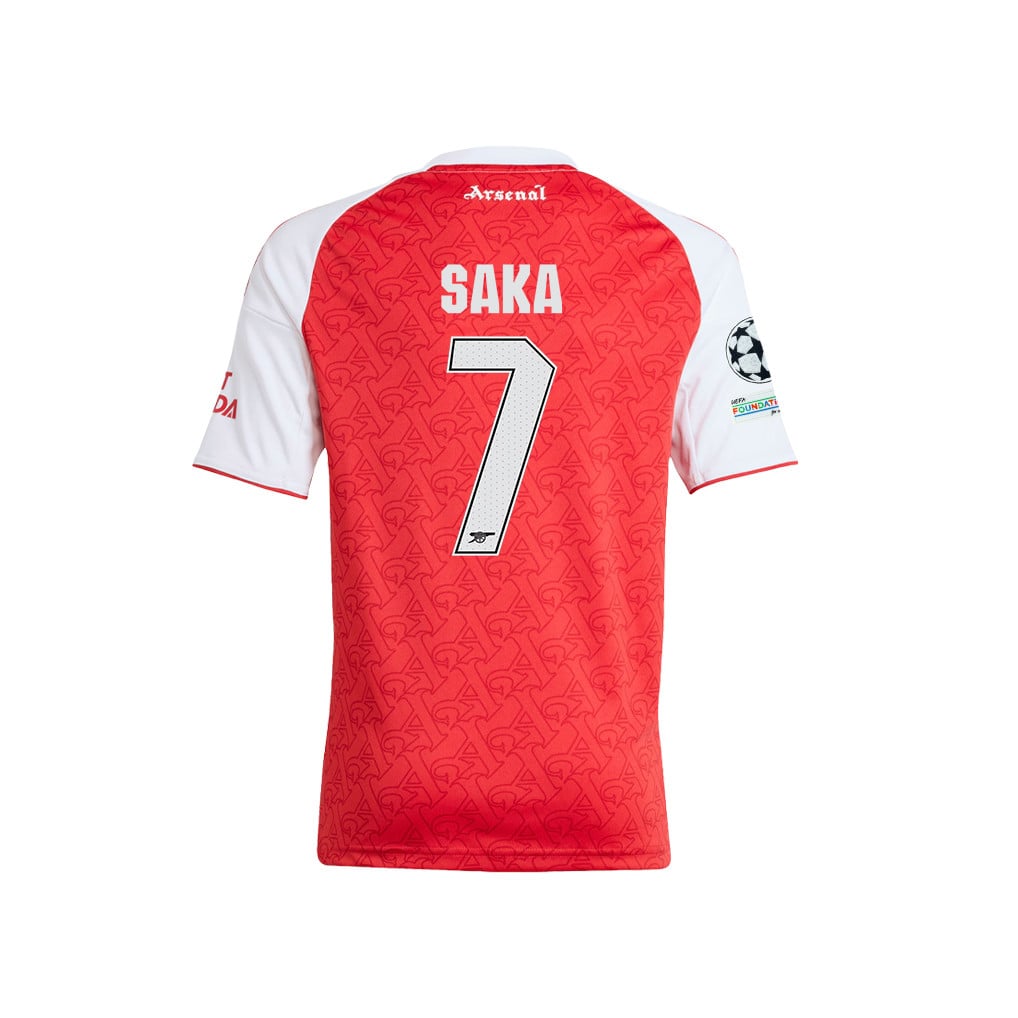 Bukayo Saka 7 Arsenal 2025/26 Final Match Detail Home Jersey – YOUTH, Red