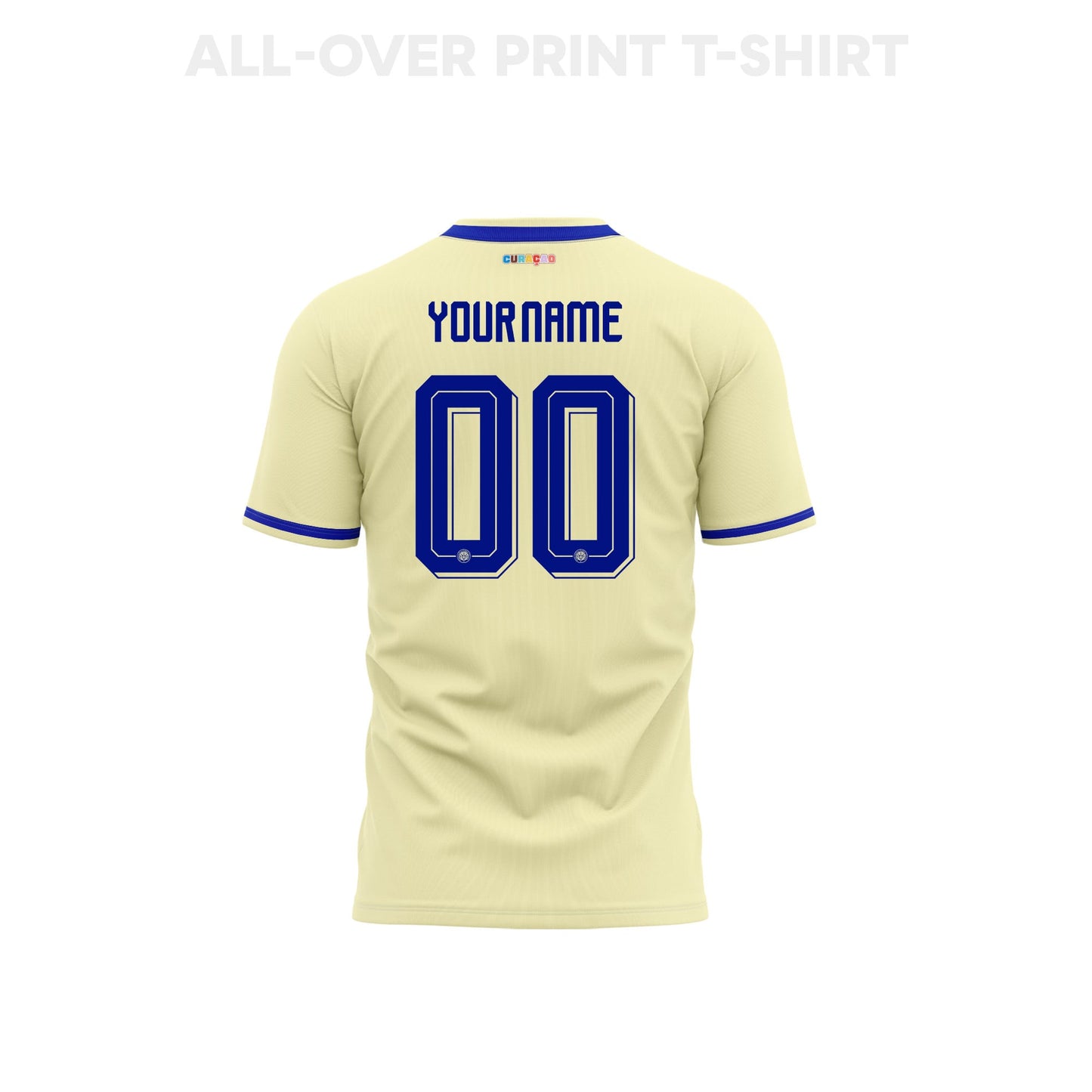 Curaçao 2026 Personalized Away 3D T-Shirt Fully Printed – Unisex, Light Yellow