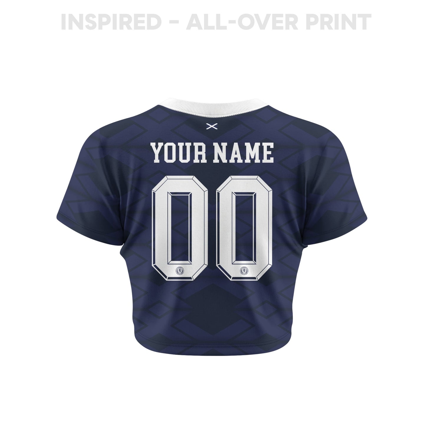 Scotland 2026 Personalized Women's Home All-Over Print Cropped Jersey - Navy
