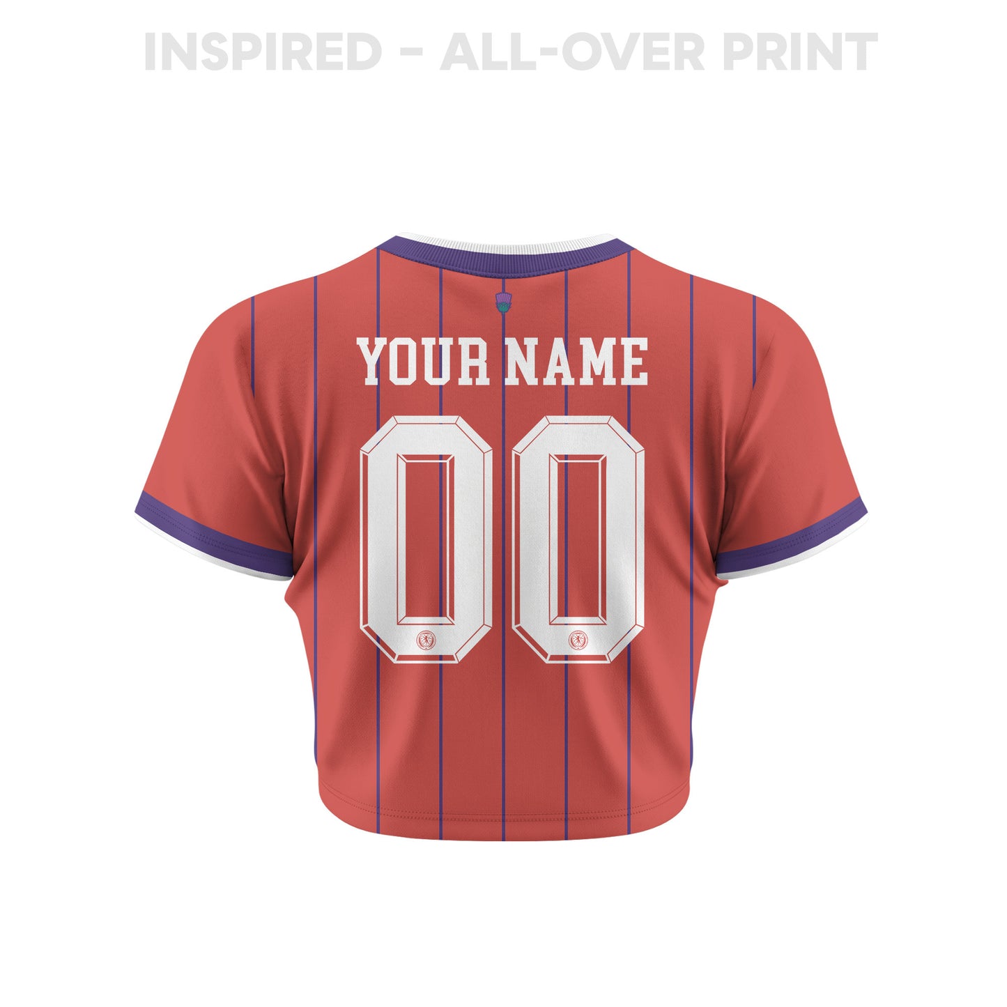 Scotland 2026 Personalized Women's Away All-Over Print Cropped Jersey - Red