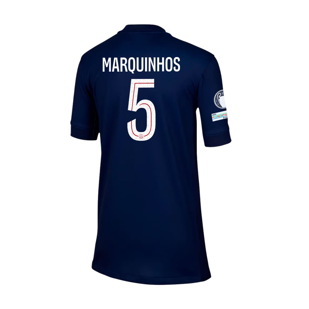 Marquinhos 5 Paris Saint-Germain 2025/26 Final Match Detail Home Jersey – YOUTH, Navy