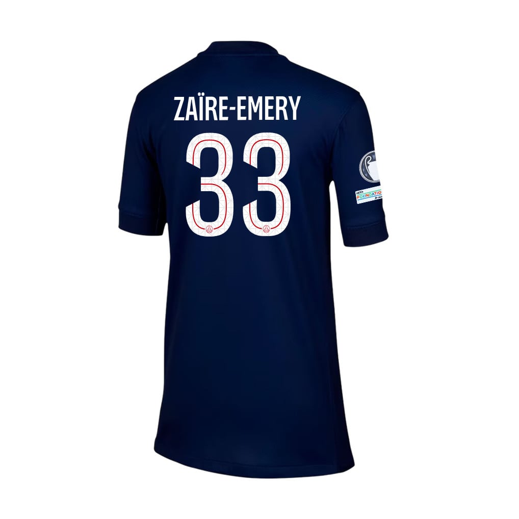 Warren Zaïre-Emery 33 Paris Saint-Germain 2025/26 Final Match Detail Home Jersey – YOUTH, Navy