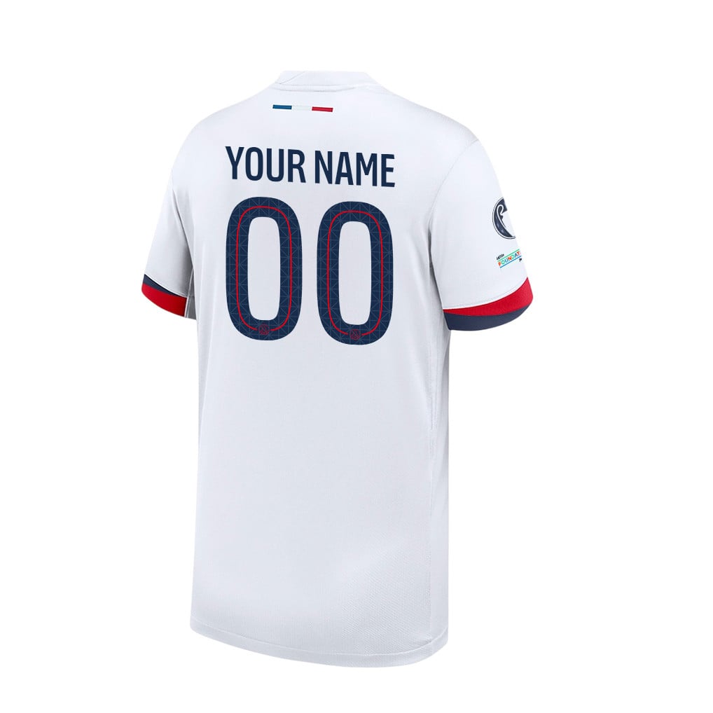 Paris Saint-Germain 2025/26 Final Match Detail Custom Name Away Jersey – YOUTH, White