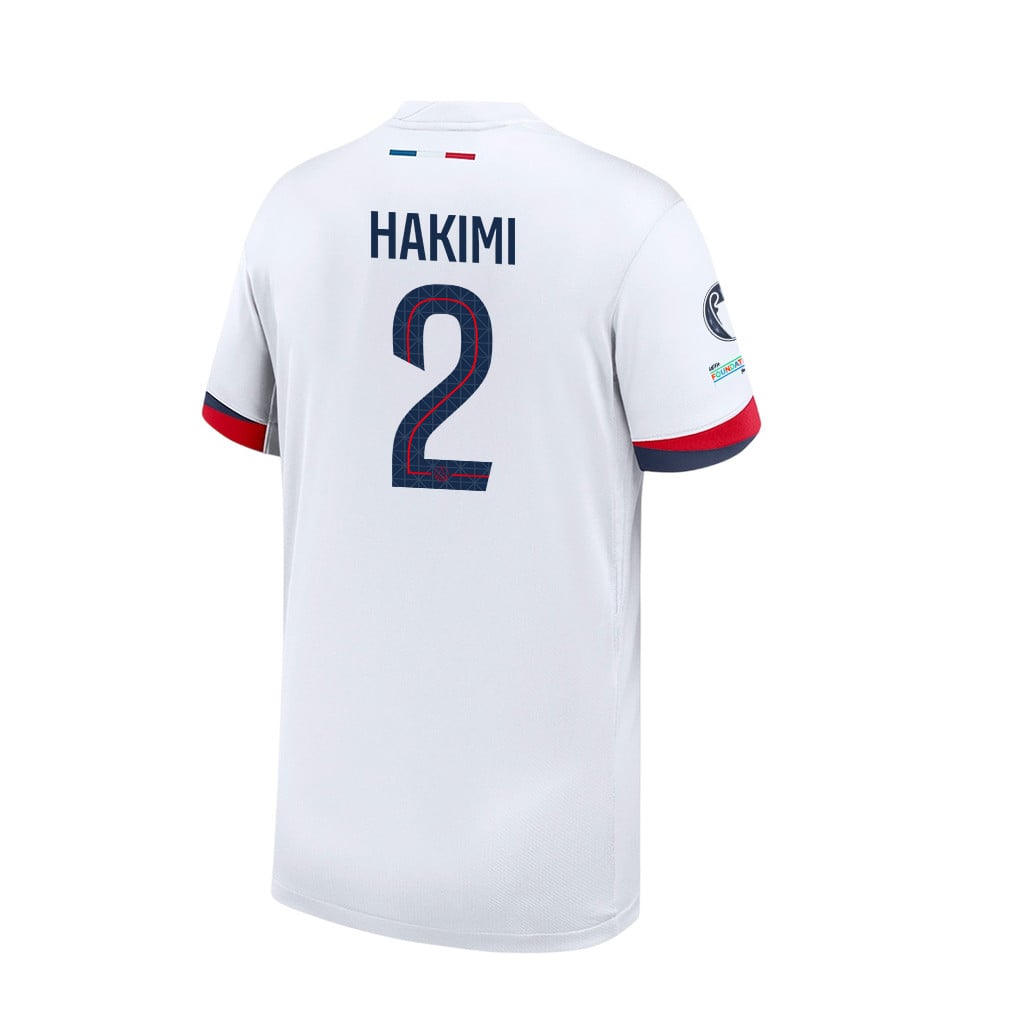 Achraf Hakimi 2 Paris Saint-Germain 2025/26 Final Match Detail Away Jersey – YOUTH, White