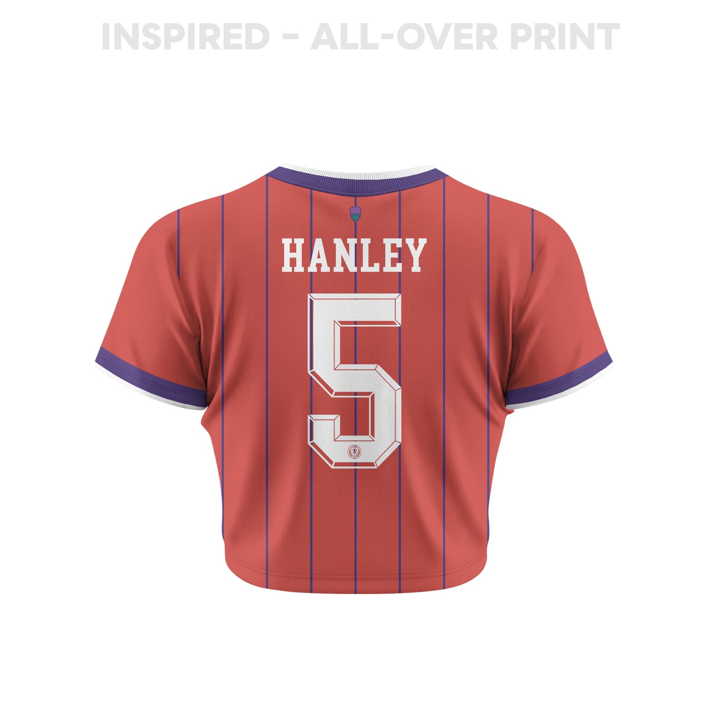 Grant Hanley 5 Scotland 2026 Women's Away All-Over Print Cropped Jersey - Red