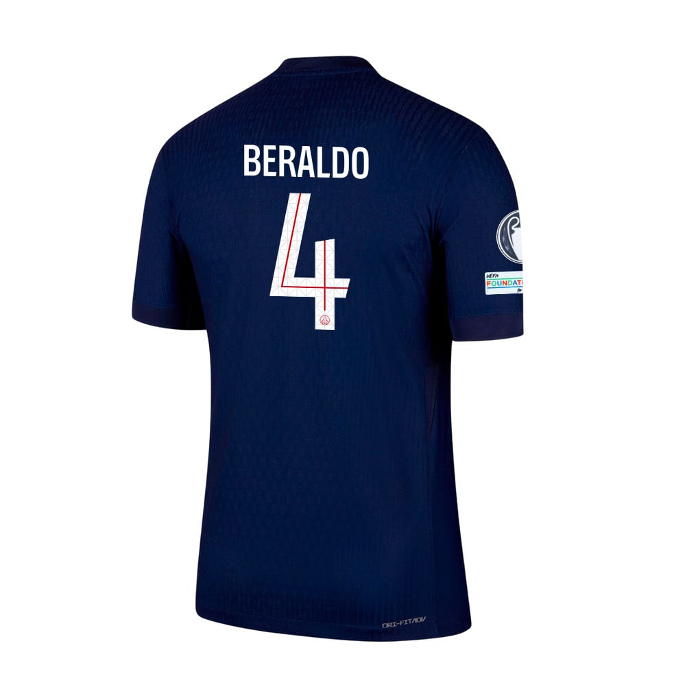 Lucas Beraldo 4 Paris Saint-Germain 25/26 Final Match Detail Home Jersey – Men, Navy