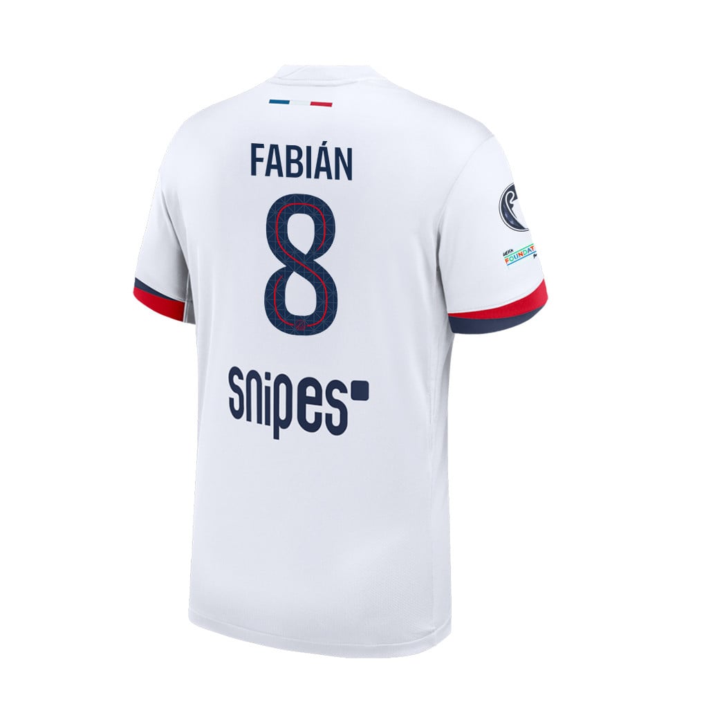 Fabián Ruiz 8 Paris Saint-Germain 25/26 Final Match Detail Away Jersey – Men, White
