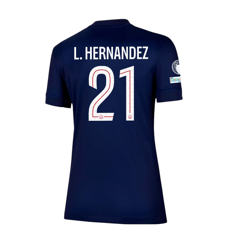 Lucas Hernández 21 Paris Saint-Germain 25/26 Final Match Details Edition Home Jersey - Women, Navy