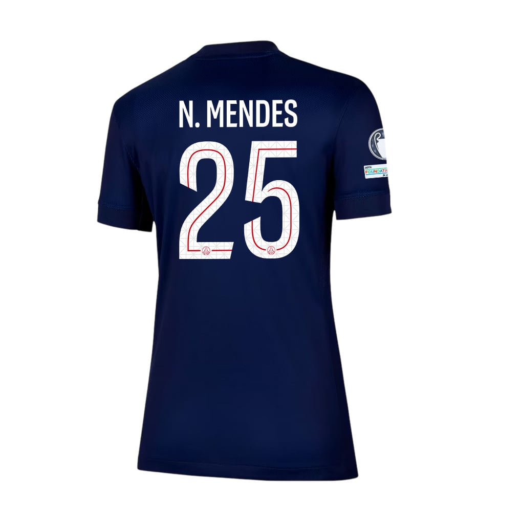 Nuno Mendes 25 Paris Saint-Germain 25/26 Final Match Details Edition Home Jersey - Women, Navy