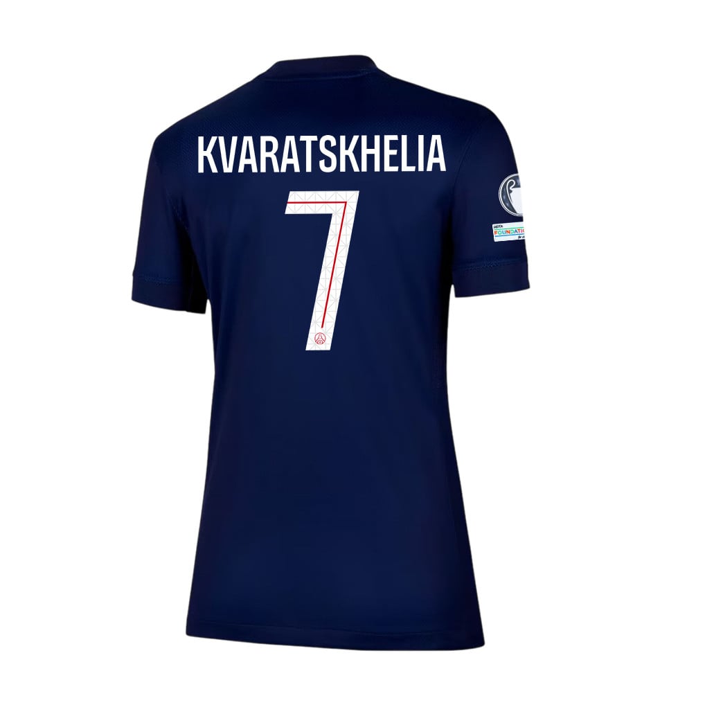 Khvicha Kvaratskhelia 7 Paris Saint-Germain 25/26 Final Match Details Edition Home Jersey - Women, Navy