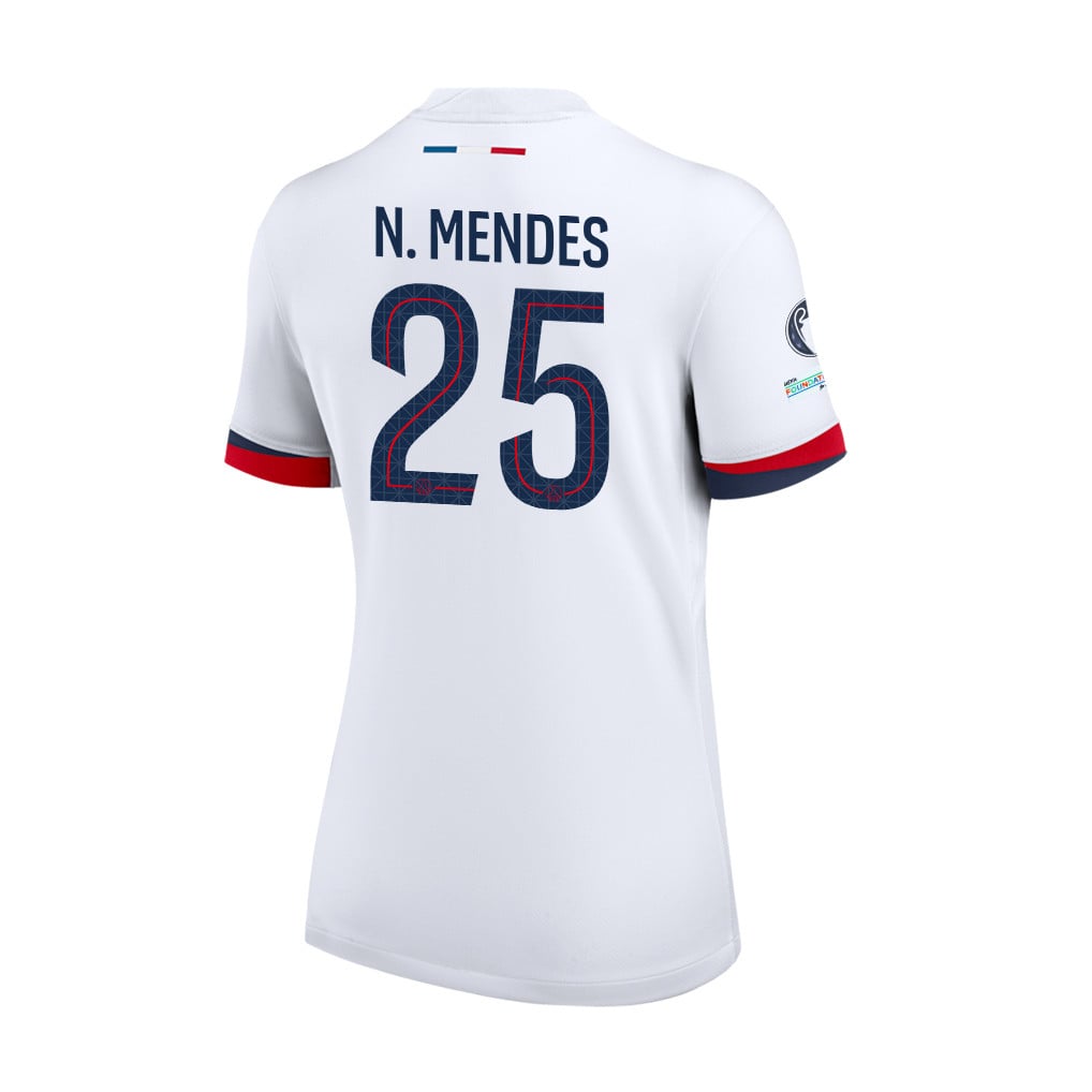 Nuno Mendes 25 Paris Saint-Germain 25/26 Final Match Details Edition Away Jersey - Women, White