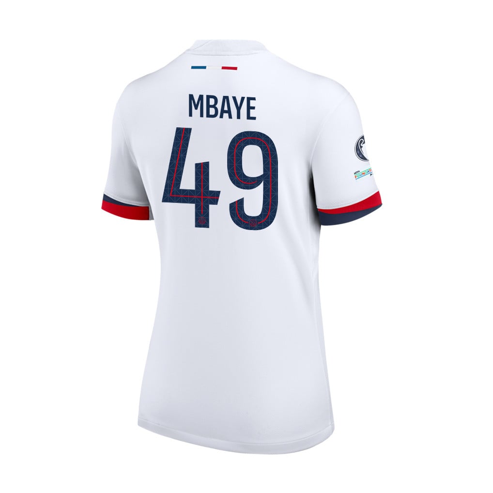 Ibrahim Mbaye 49 Paris Saint-Germain 25/26 Final Match Details Edition Away Jersey - Women, White