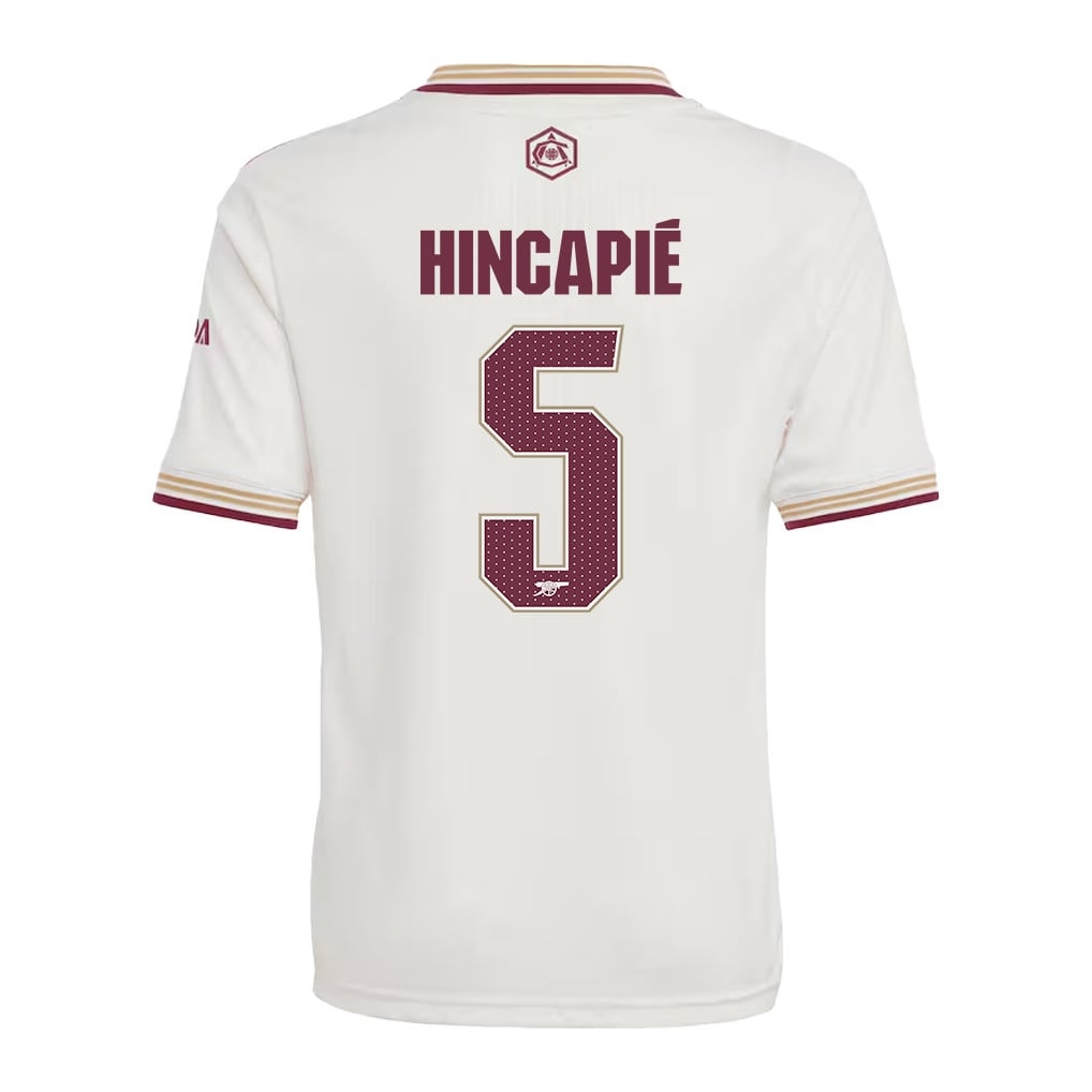 Piero Hincapié 5 Arsenal 25/26 Third YOUTH Jersey - White