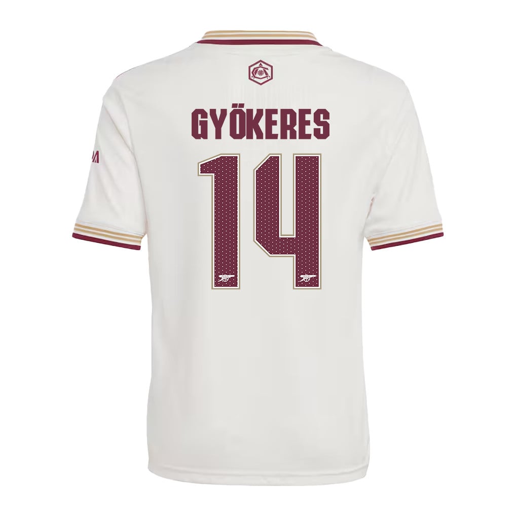 Viktor Gyökeres 14 Arsenal 25/26 Third YOUTH Jersey - White