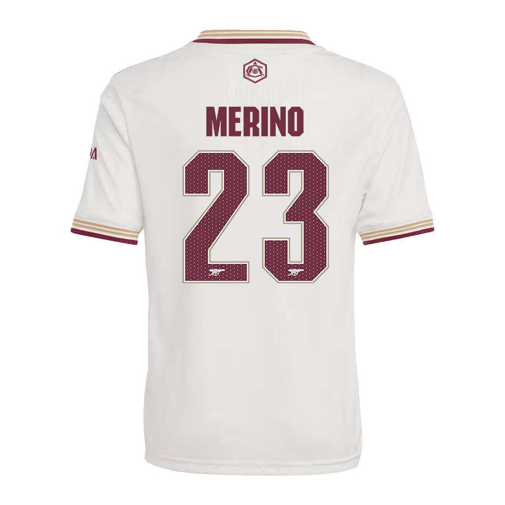 Mikel Merino 23 Arsenal 25/26 Third YOUTH Jersey - White