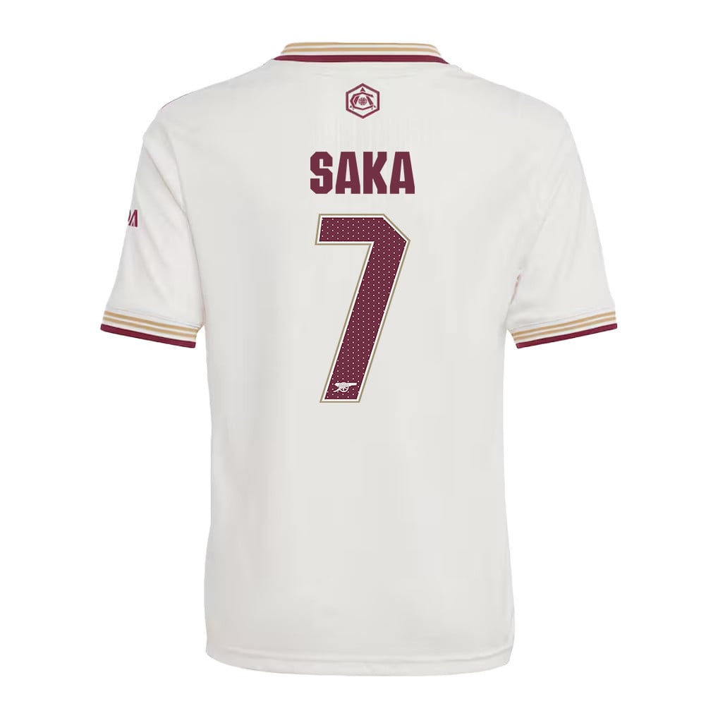 Bukayo Saka 7 Arsenal 25/26 Third YOUTH Jersey - White