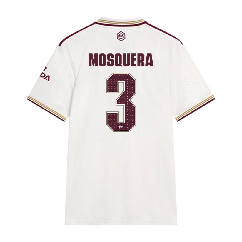 Cristhian Mosquera 3 Arsenal 25/26 Third Men Jersey - White
