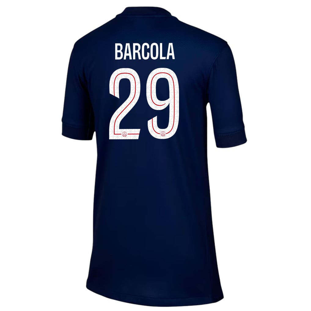 Bradley Barcola 29 Paris Saint-Germain 25/26 Home YOUTH Jersey - Navy