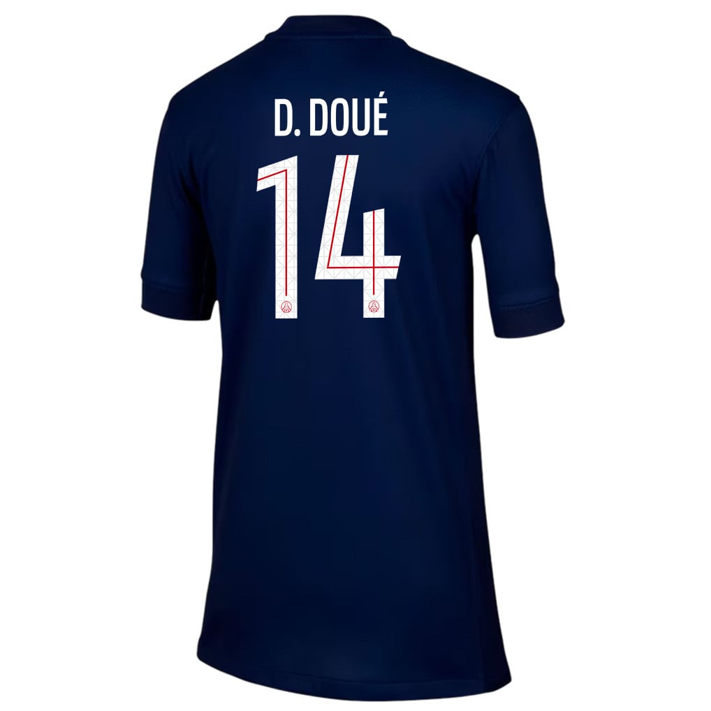 Désiré Doué 14 Paris Saint-Germain 25/26 Home YOUTH Jersey - Navy
