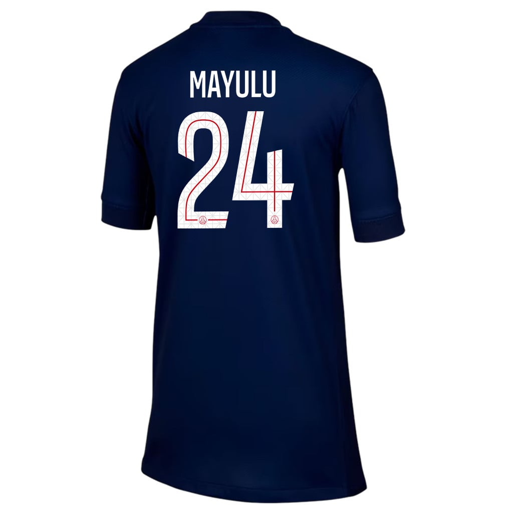 Senny Mayulu 24 Paris Saint-Germain 25/26 Home YOUTH Jersey - Navy