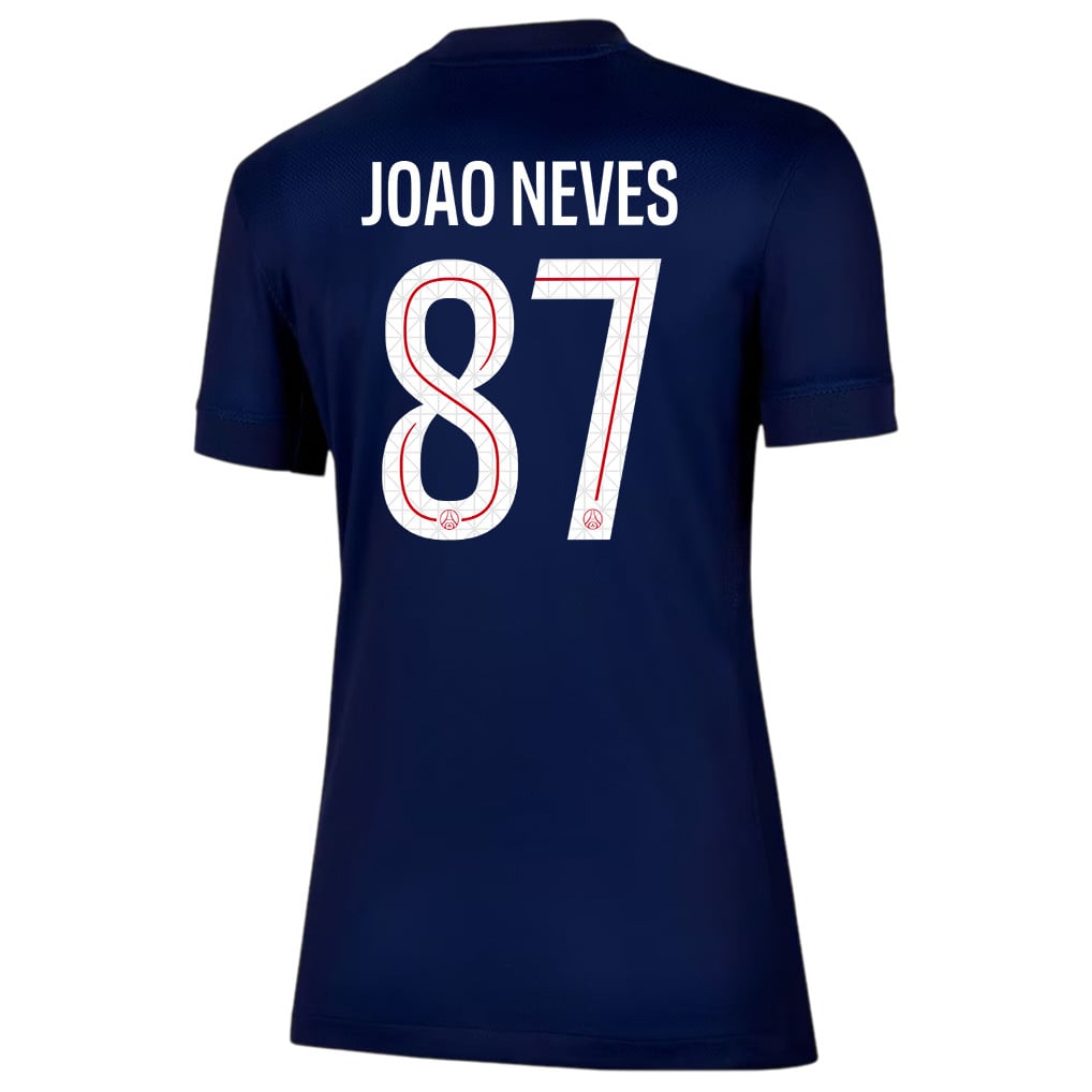 João Neves 87 Paris Saint-Germain 25/26 Home Women Jersey - Navy