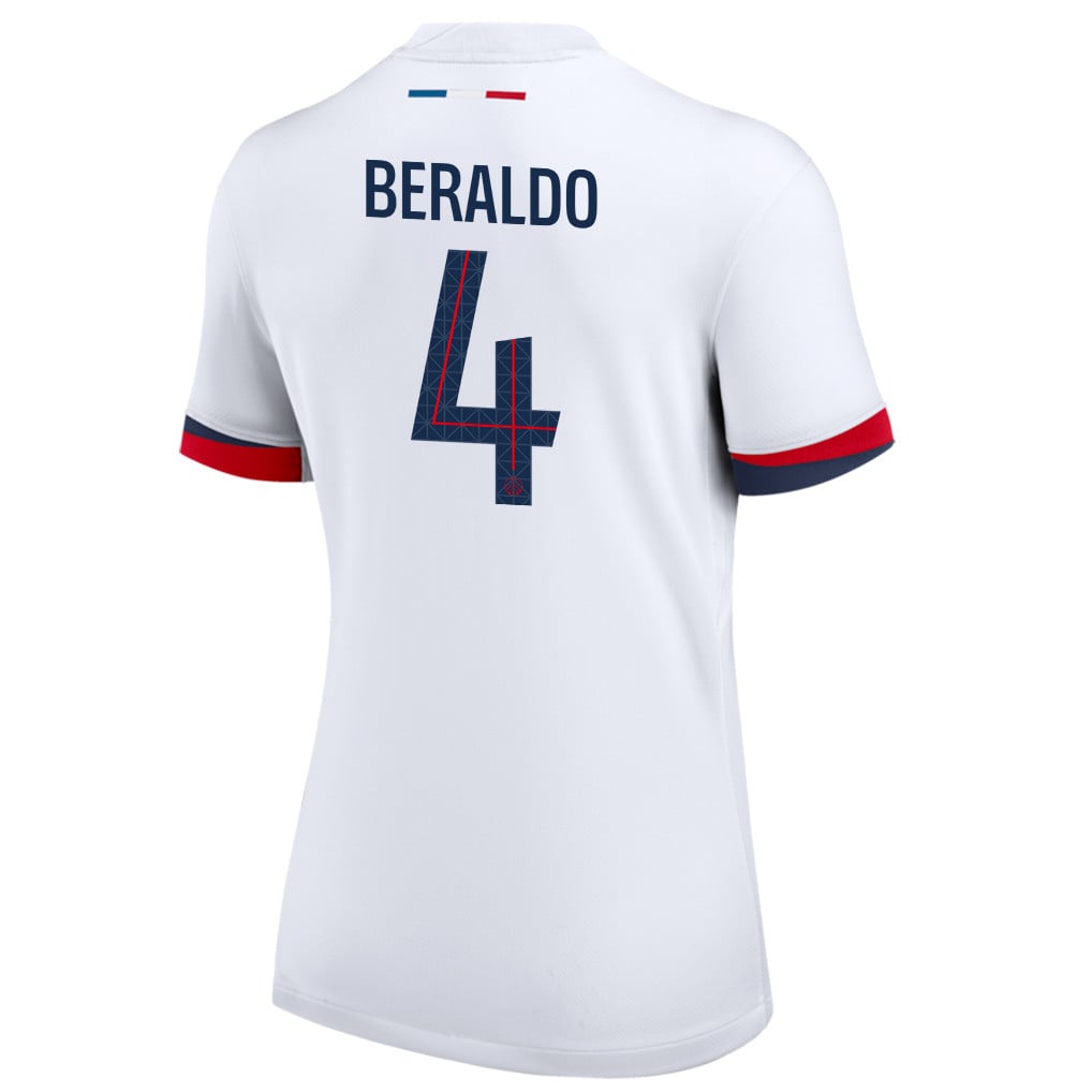 Lucas Beraldo 4 Paris Saint-Germain 25/26 Away Women Jersey - White