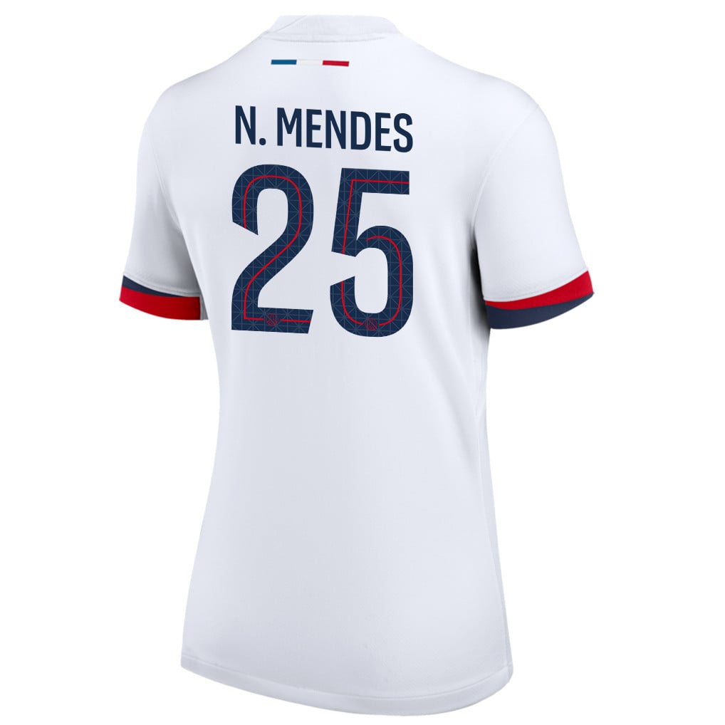 Nuno Mendes 25 Paris Saint-Germain 25/26 Away Women Jersey - White