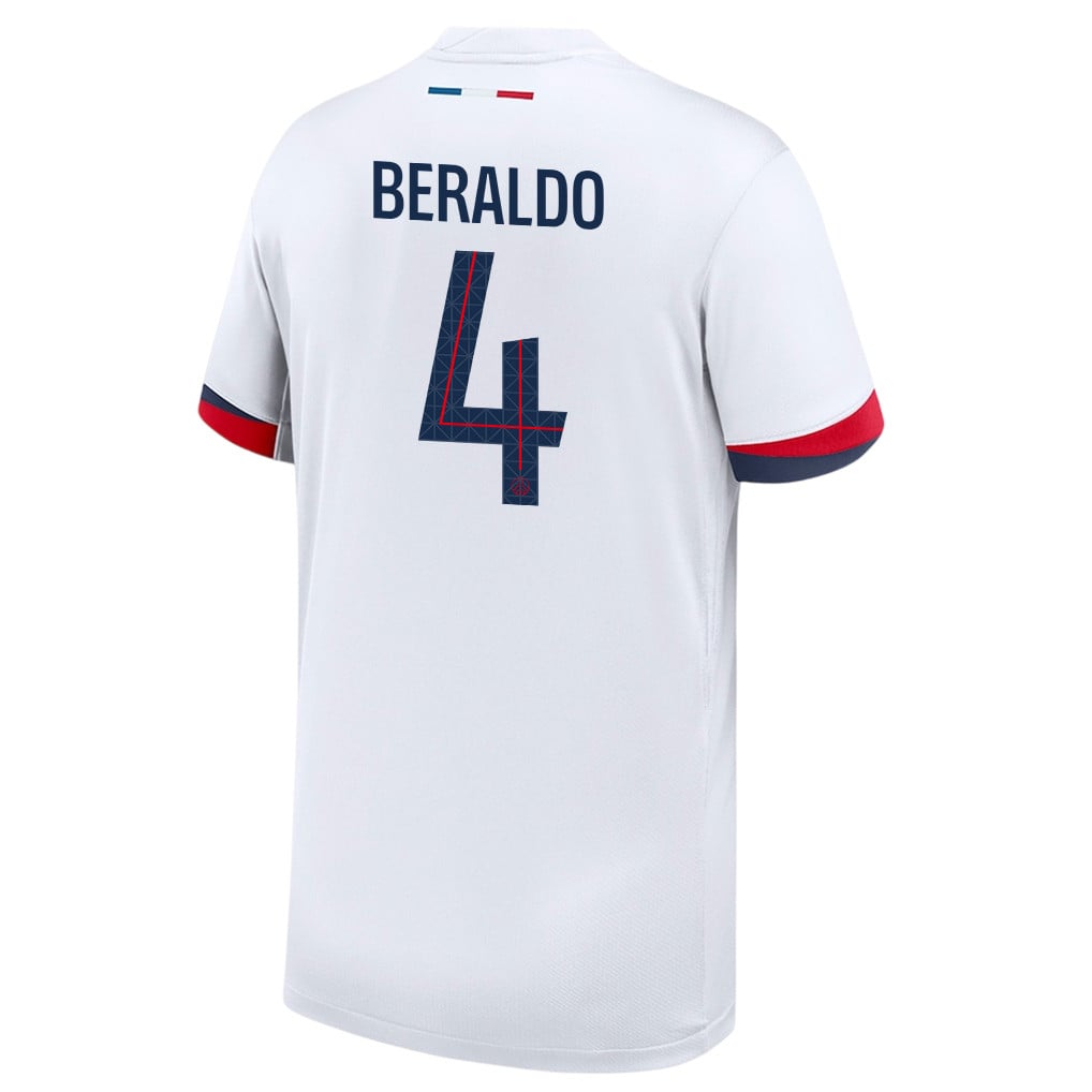 Lucas Beraldo 4 Paris Saint-Germain 25/26 Away YOUTH Jersey - White