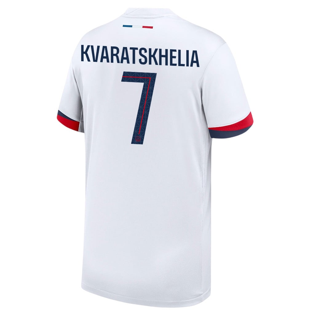 Khvicha Kvaratskhelia 7 Paris Saint-Germain 25/26 Away YOUTH Jersey - White