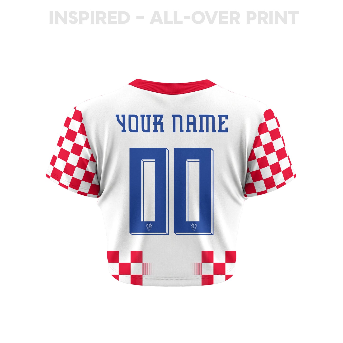 Croatia 2026 Women's Home Personalized All-Over Print Cropped Jersey - White