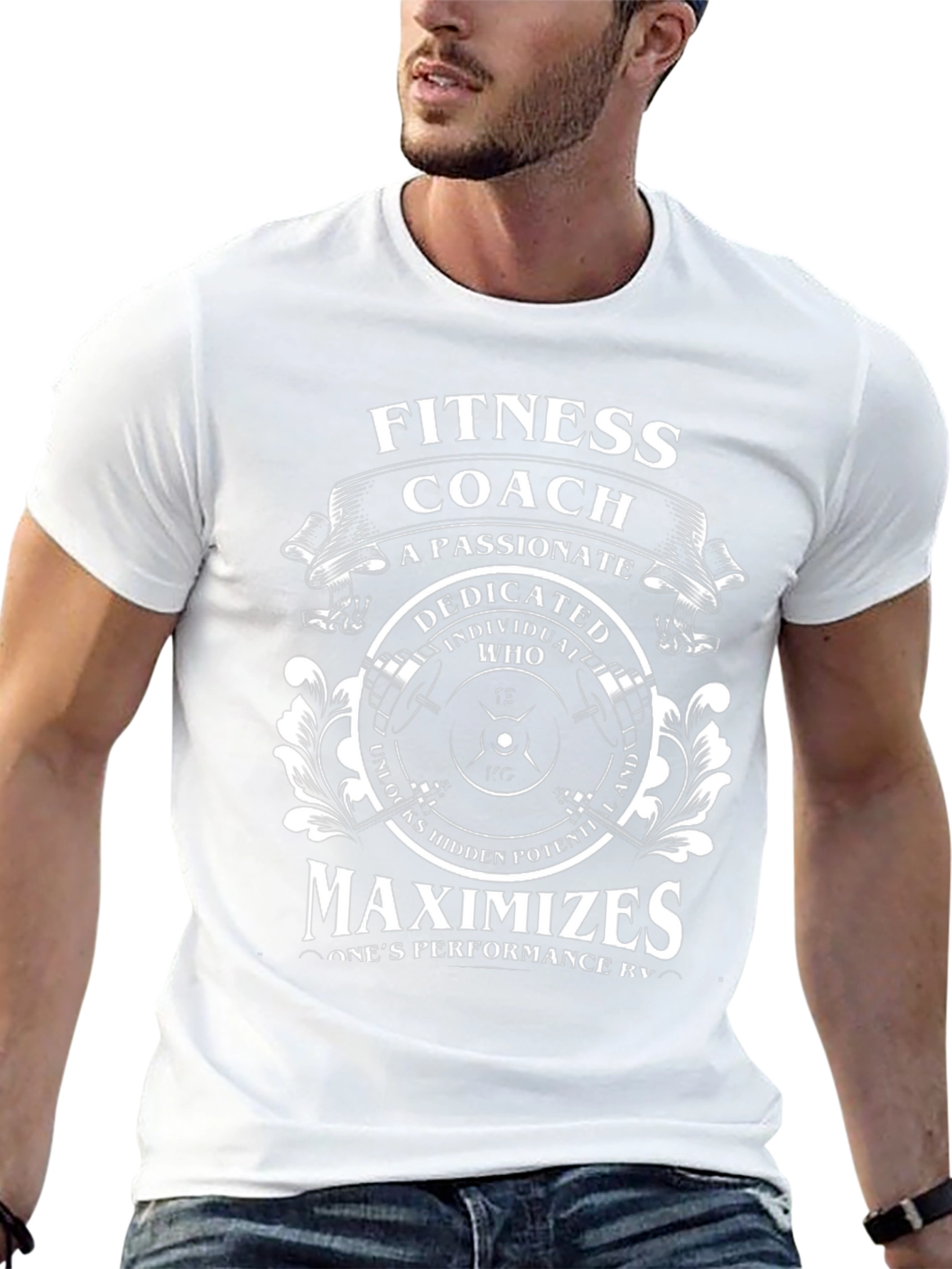 Fitness Coach T-Shirt - Passionate Dedicated Maximizes