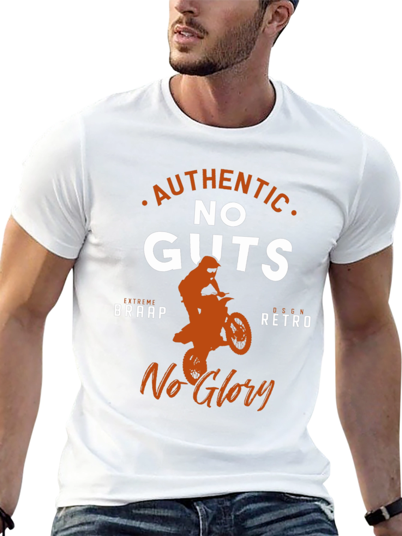 Authentic No Guts No Glory Motocross Graphic Tee