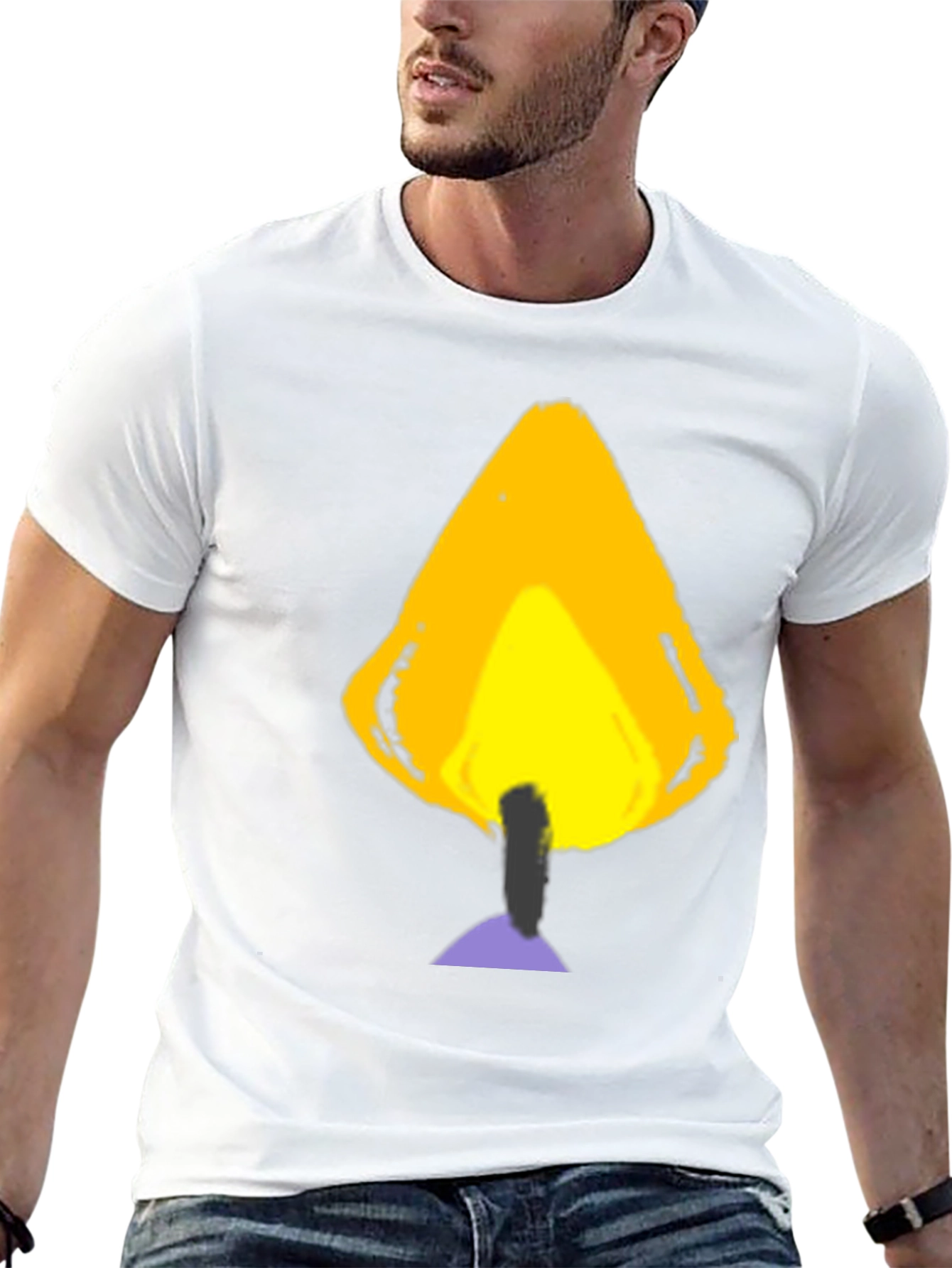 Abstract Flame Graphic Tee - Black Casual Shirt