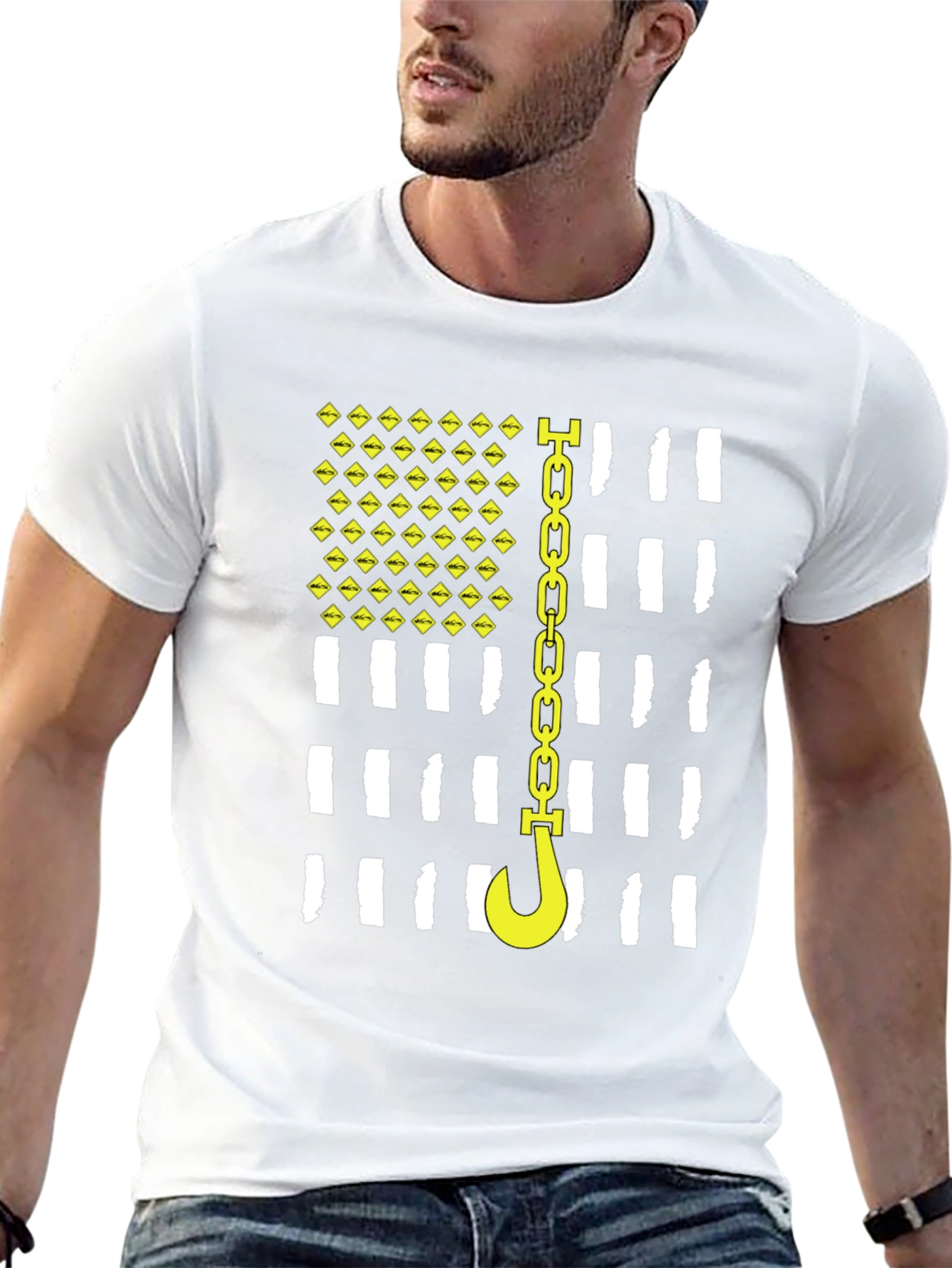 Tow Truck Driver American Flag T-Shirt