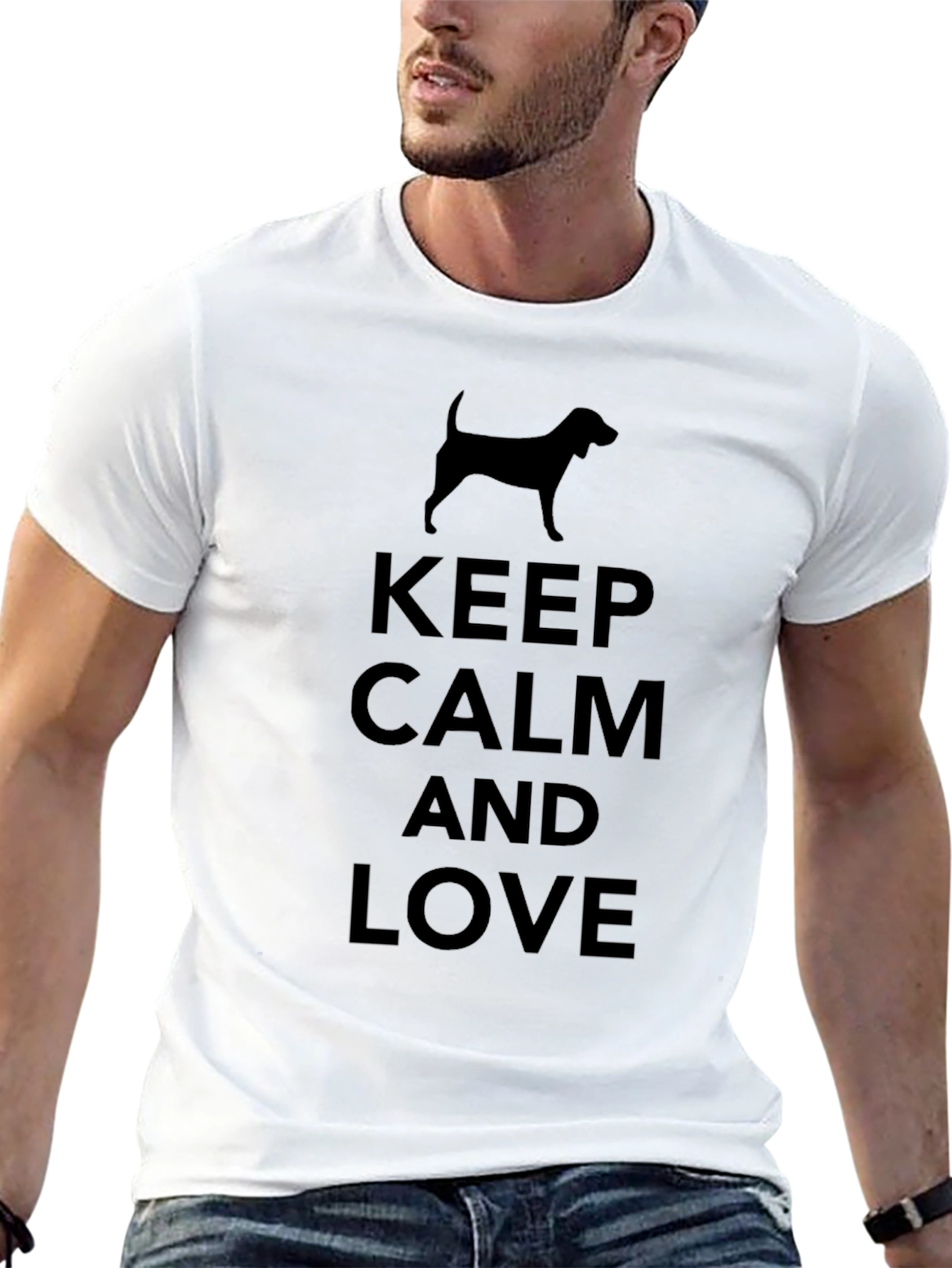 Keep Calm & Love Dog Black Graphic Tee
