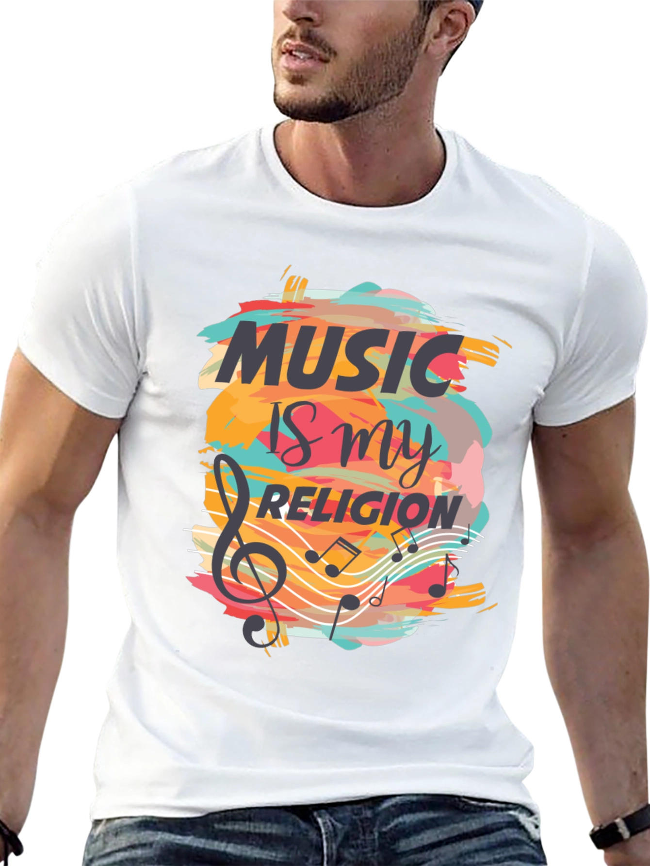 Music is My Religion Black Graphic Tee