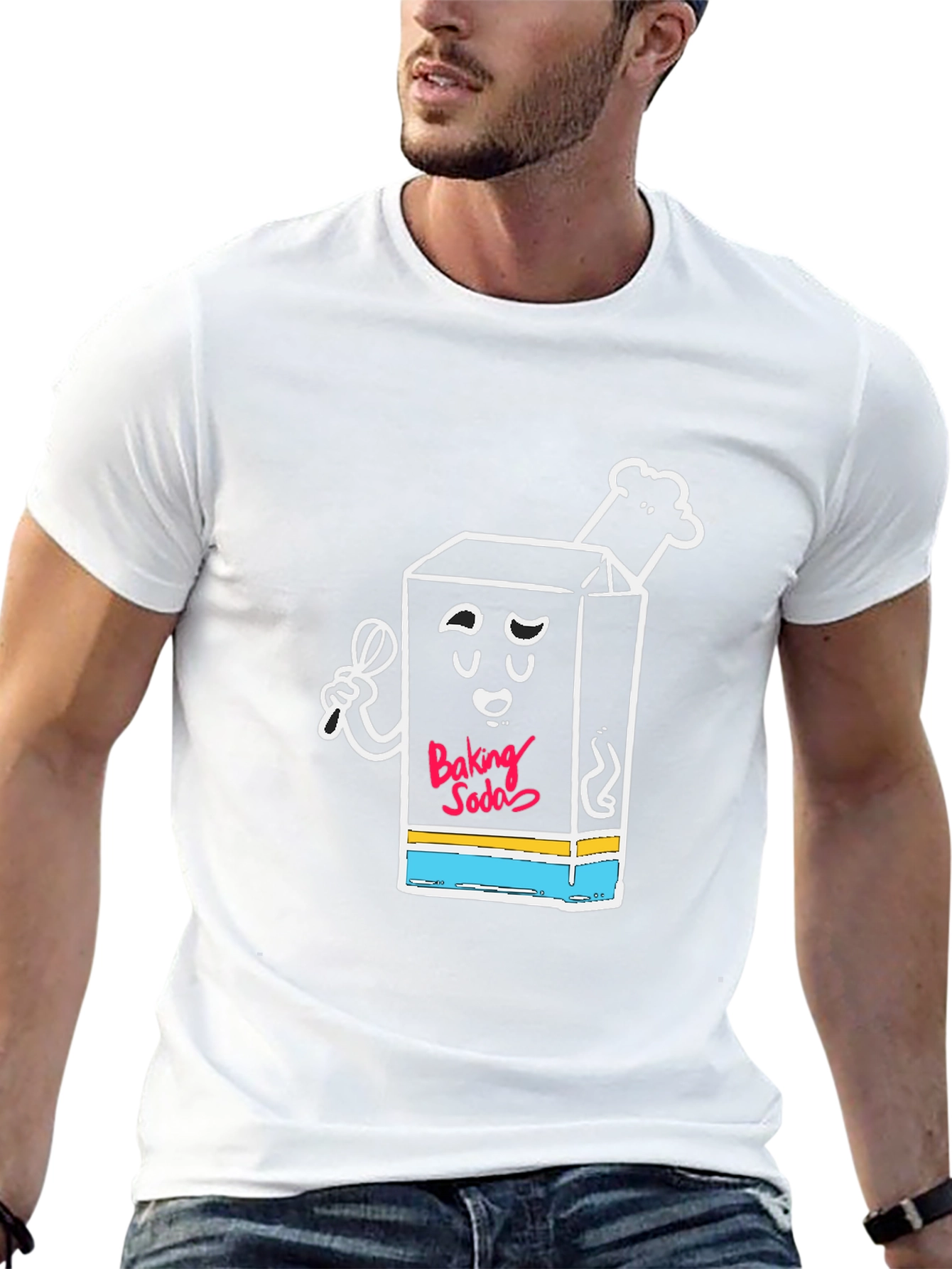 Baking Soda Cartoon Graphic Tee - Cool Novelty Shirt