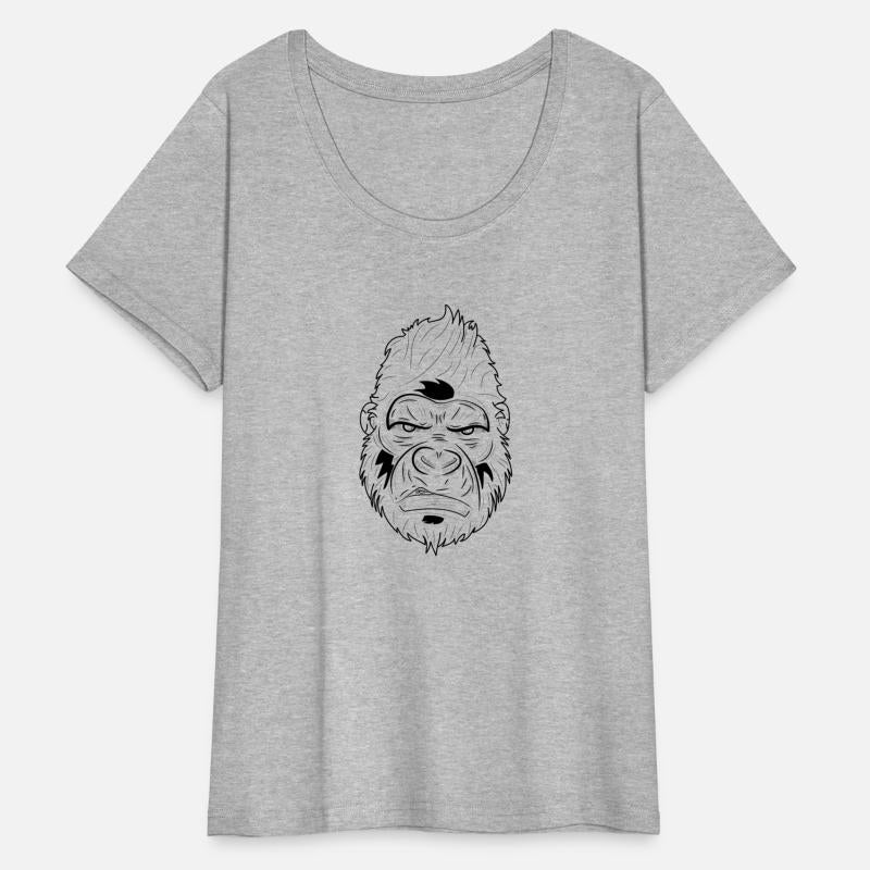 Abstract Line Art of a Gorilla Face