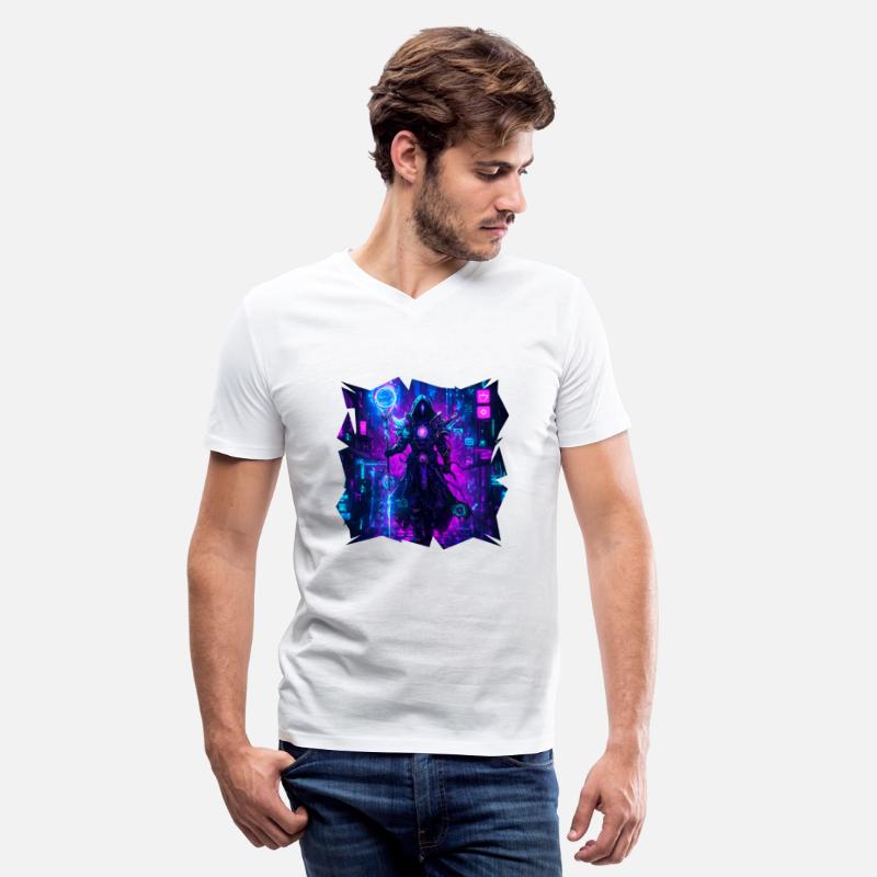 Bright Magician In Violet Neon Power